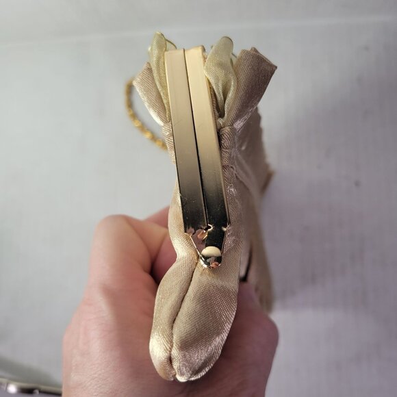 Chic Satin Clutch with Gold Chain - Picture 5 of 9